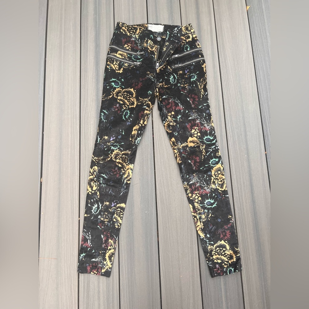 Free People Velvet floral pants